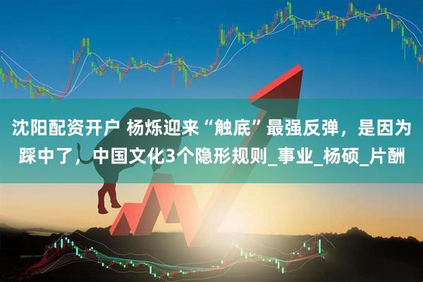 沈阳配资开户 杨烁迎来“触底”最强反弹，是因为踩中了，中国文化3个隐形规则_事业_杨硕_片酬