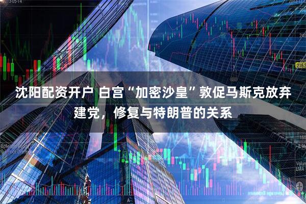 沈阳配资开户 白宫“加密沙皇”敦促马斯克放弃建党，修复与特朗普的关系